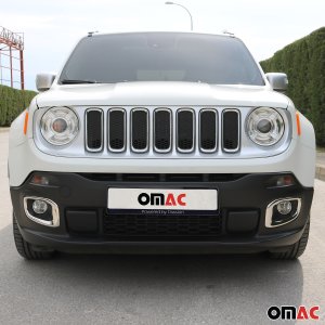 Jeep Renegade Fog Light Frame Cover - Omac - S.Steel - Gloss Silver - '15-'18